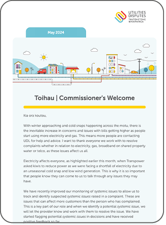 Utilities Disputes newsletter